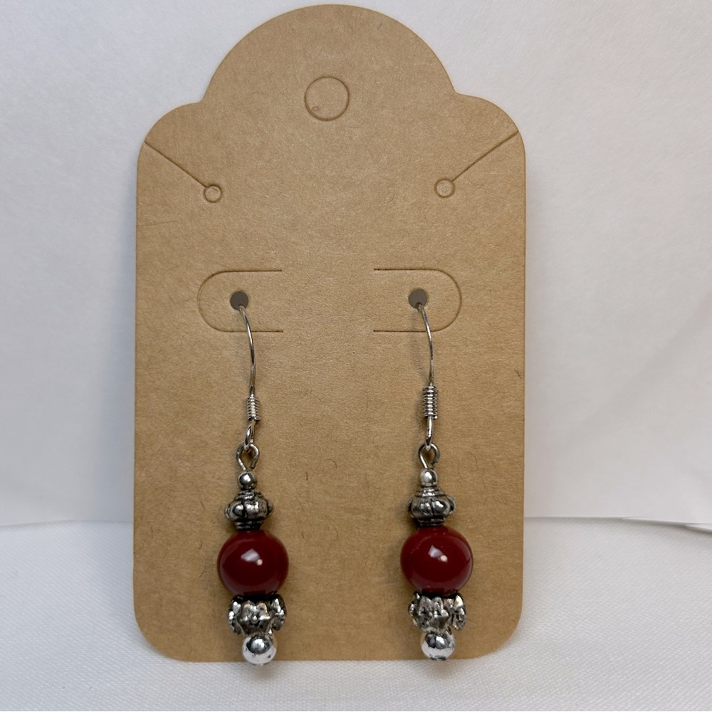 Maroon Earrings - Picture 6 of 6